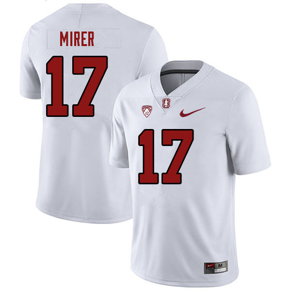Men #17 Charlie Mirer Stanford Cardinal College 2023 Football Stitched Jerseys Sale-White - Click Image to Close